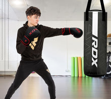 Load image into Gallery viewer, RDX Kids Boxing Gloves Sparring and Muay Thai Maya Hide Leather, Kara Patent Pending Junior Training Mitt for Kickboxing, Punching Bag, Focus Pads, MMA, Thai Pad, Double End Ball Punching Gloves