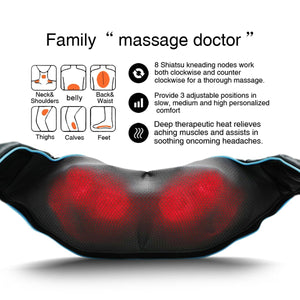 Mo Cuishle Shiatsu Back Shoulder and Neck Massager with Heat, Electric Deep Tissue 4D Kneading Massage, Best Gifts for Women Men Mom Dad