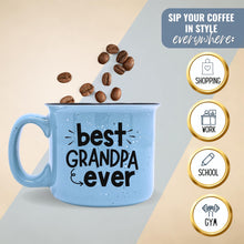 Load image into Gallery viewer, Papa Bear 15 oz Coffee Mug for Dad, Father, Grandpa, Husband - Unique Fun Gifts for Men, Father&#39;s Day, Christmas (Best Grandpa Ever Blue)