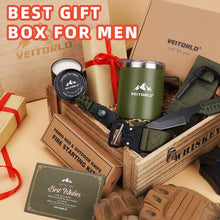 Load image into Gallery viewer, Veitorld Gifts Box for Men, Gifts Set for Man, Cool Birthday Gifts for Him Brother Guys Boyfriend Husband from Wife, Unique Father Day Dad Gifts from Daughter Son, Outdoor Camping Presents