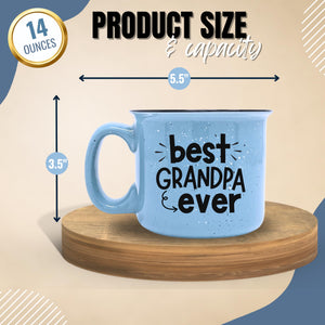 Papa Bear 15 oz Coffee Mug for Dad, Father, Grandpa, Husband - Unique Fun Gifts for Men, Father's Day, Christmas (Best Grandpa Ever Blue)