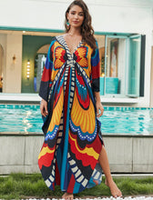 Load image into Gallery viewer, KECVOT Kaftan Dresses for Women Plus Size Batwing Sleeve Caftans Long Bathing Suit Cover Up Maxi Beach Dress Loungewear