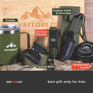 Veitorld Gifts Box for Men, Gifts Set for Man, Cool Birthday Gifts for Him Brother Guys Boyfriend Husband from Wife, Unique Father Day Dad Gifts from Daughter Son, Outdoor Camping Presents