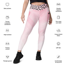 Load image into Gallery viewer, Pink TCR Crossover leggings with pockets