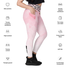 Load image into Gallery viewer, Pink TCR Crossover leggings with pockets