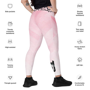 Pink TCR Crossover leggings with pockets
